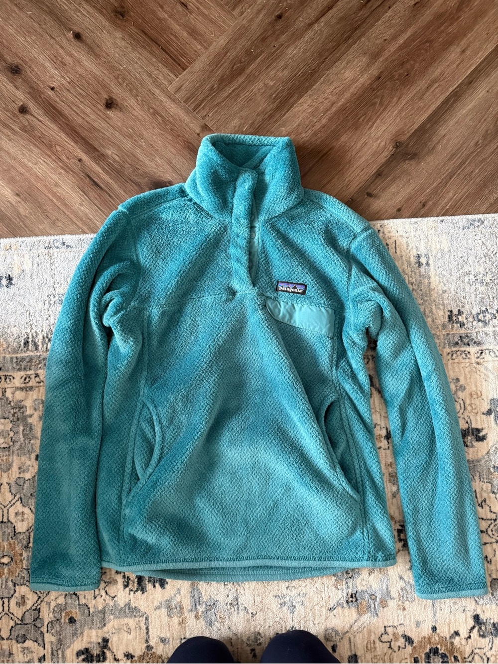 Patagonia Light Teal Sherpa Fleece Pullover
